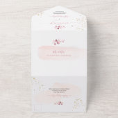 PixDezines Rustic Waterverf Dusty Roos Eucalyptus All In One Uitnodiging (Buitenkant)