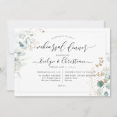 PixDezines Rustic Waterverf Gum Eucalyptus Uitnodi Kaart (Voorkant)