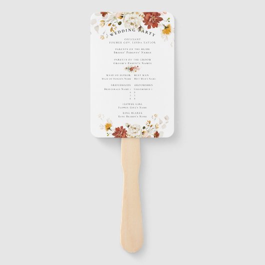 PixDezines Rustic Waterverf Herfst Garden Flowers Handwaaier (Achterkant)