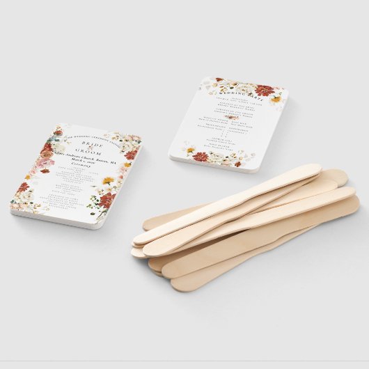 PixDezines Rustic Waterverf Herfst Garden Flowers Handwaaier (Niet-gemonteerd)