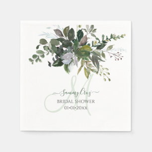 PixDezines Rustieke Gom Eucalyptus Monogram Servet