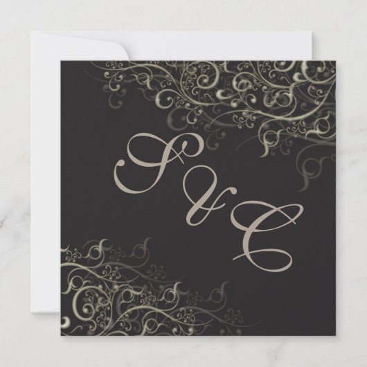 PixDezines rustieke krullen/nep zilver Kaart (Voorkant)