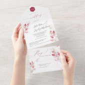 PixDezines Rustische Waterverf Blush Gum Eucalyptu All In One Uitnodiging (Afscheurbaar)