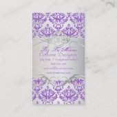 PixDezines sabine damast/faux glitter Visitekaartje (Achterkant)