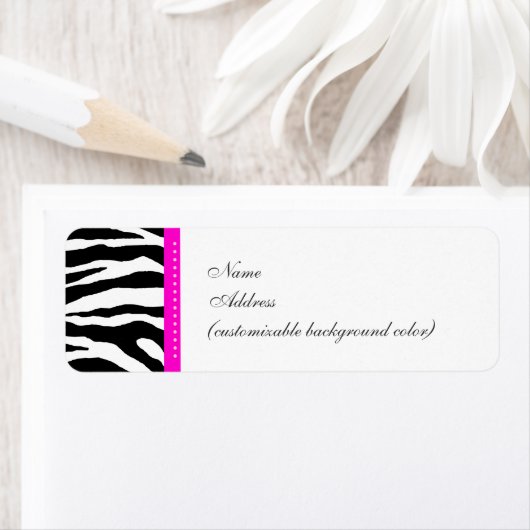 PixDezines Safari, wit + zwart, zebra Etiket (Insitu)