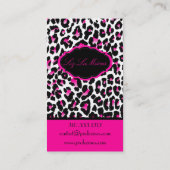PixDezines Sassy cheetah print/hot pink+black Visitekaartje (Achterkant)