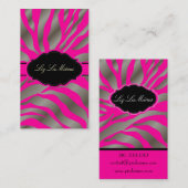 PixDezines Sassy zebra patroon/DIY kleur/hot pink Visitekaartje (Voorkant / Achterkant)