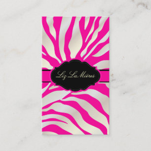 PixDezines Sassy zebra patroon/DIY kleur/hot pink Visitekaartje
