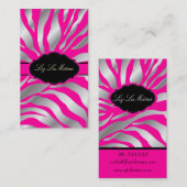 PixDezines Sassy zebra patroon/DIY kleur/hot pink Visitekaartje (Voorkant / Achterkant)