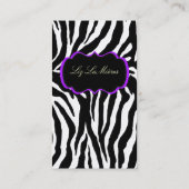PixDezines Sassy zebra print Visitekaartje (Achterkant)