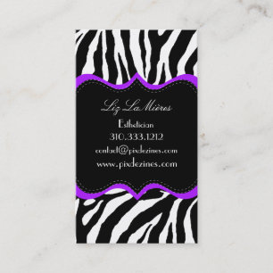 PixDezines Sassy zebra print Visitekaartje