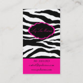 PixDezines Sassy zebraprint/hot pink+black Visitekaartje (Achterkant)