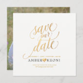 PixDezines Save Date/Faux Gold/DIY Background Save The Date (Voorkant / Achterkant)