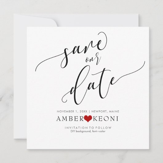 PixDezines Save Date/Fun Script/DIY background Save The Date (Voorkant)