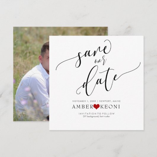 PixDezines Save Date/Fun Script/DIY background The Date (Voorkant / Achterkant)