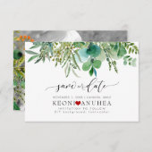 PixDezines Save Date/Greenery, Elder+Fern Save Th Save The Date (Voorkant / Achterkant)