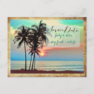 PixDezines/save date/hawaii sunset/ Aankondigingskaart