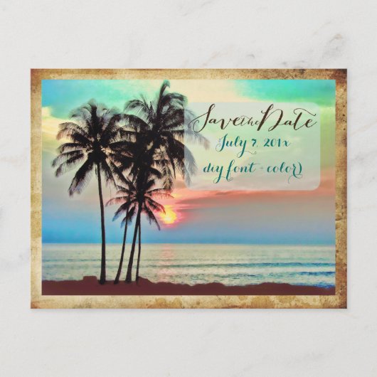 PixDezines/save date/hawaii sunset/ Aankondigingskaart (Voorkant)