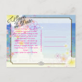 PixDezines/save date/hula dream/beach Aankondigingskaart (Achterkant)