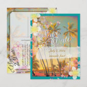 PixDezines/save date/hula dream/ hawaii Aankondigingskaart (Voorkant / Achterkant)