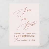 PixDezines Save Date Luxe Calligrafie Roze Goud