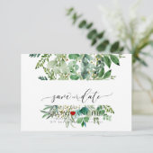 PixDezines Save Datum/Groen,  Elder+Fern Save Th Save The Date (Staand voorkant)