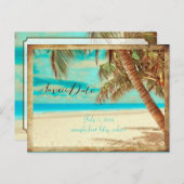 PixDezines/save the date/ beach Aankondigingskaart (Voorkant / Achterkant)