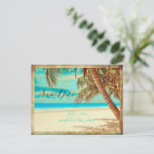 PixDezines/save the date/ beach Aankondigingskaart (Staand voorkant)