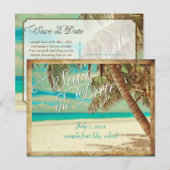 PixDezines/save the date/ hawaii Aankondigingskaart (Voorkant / Achterkant)