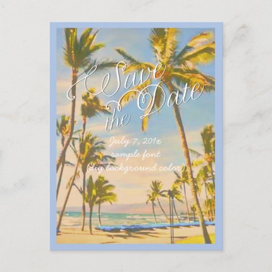 PixDezines/save the date/ hawaii Aankondigingskaart (Voorkant)
