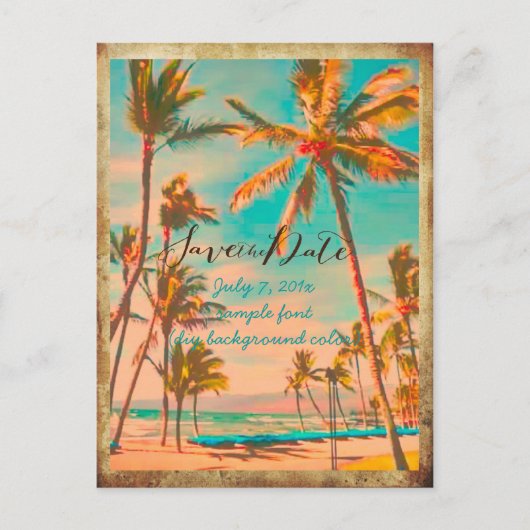 PixDezines/save the date/ hawaii Aankondigingskaart (Voorkant)