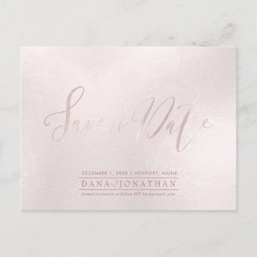 PixDezines Save the Date/Iridescent Blush Pink Briefkaart (Voorkant)