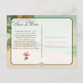 PixDezines/save the date/ tropisch strand Aankondigingskaart (Achterkant)