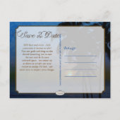 PixDezines/save the date/ tropisch strand Aankondigingskaart (Achterkant)