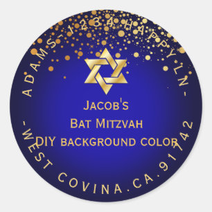 PixDezines schitterende/nep goud/mitzvah/DIY kleur Ronde Sticker