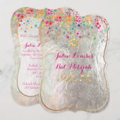 PixDezines schitterende/rainbow/bar mitswa Kaart (Voorkant / Achterkant)