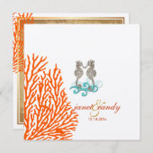 PixDezines Seahorse+koral Kaart (Voorkant / Achterkant)