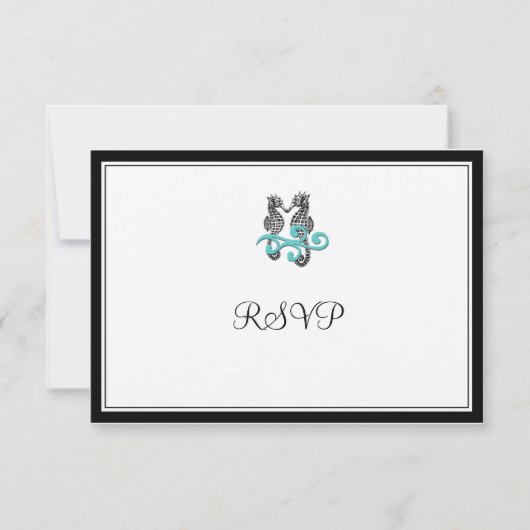 PixDezines Seahorse RSVP's RSVP Kaartje (Voorkant)
