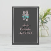 PixDezines Seahorse Wedding Invitations Kaart (Staand voorkant)