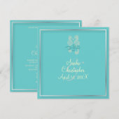 PixDezines Seahorse Wedding Invitations Kaart (Voorkant / Achterkant)