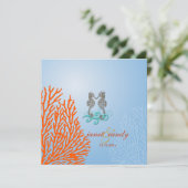 PixDezines SEAHORSES+CORAL Kaart (Staand voorkant)