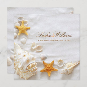 PixDezines SEASHELL/BEACH INVITATIES/DIY Kaart