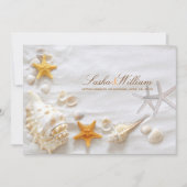 PixDezines SEASHELL/BEACH WEDDING INVITATIONS Kaart (Voorkant)