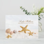 PixDezines Seashells/Beach Invitations Kaart (Staand voorkant)