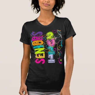 PixDezines Senioren 2011+regenboog draaikolken T-shirt