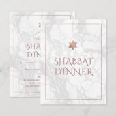 PixDezines Shabbat Dinner Marble+Roos Gold Kaart (Voorkant / Achterkant)