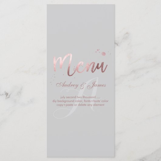 PixDezines Shine Menu/Faux Roos Gold/Fancy Script Menu (Voorkant)