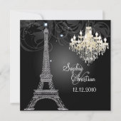 PixDezines SILVER EIFFEL+CRYSTAL CHANDELIER Kaart (Voorkant)