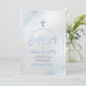 PixDezines Silver Palms Baptisme Kaart (Staand voorkant)