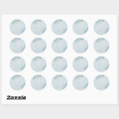 PixDezines Silver Palms Monogram, Sla de datum op Ronde Sticker (Vel)